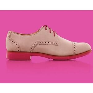 Cole Haan 'Gramercy' 9.5B Sandstone Pink Nubuck Leather Contrast Oxford Lace Up